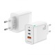 AISENS Cargador Gan 65W, 2xUSB-C PD3.0 QC4.0, 1xUSB-A QC3.0, Blanco